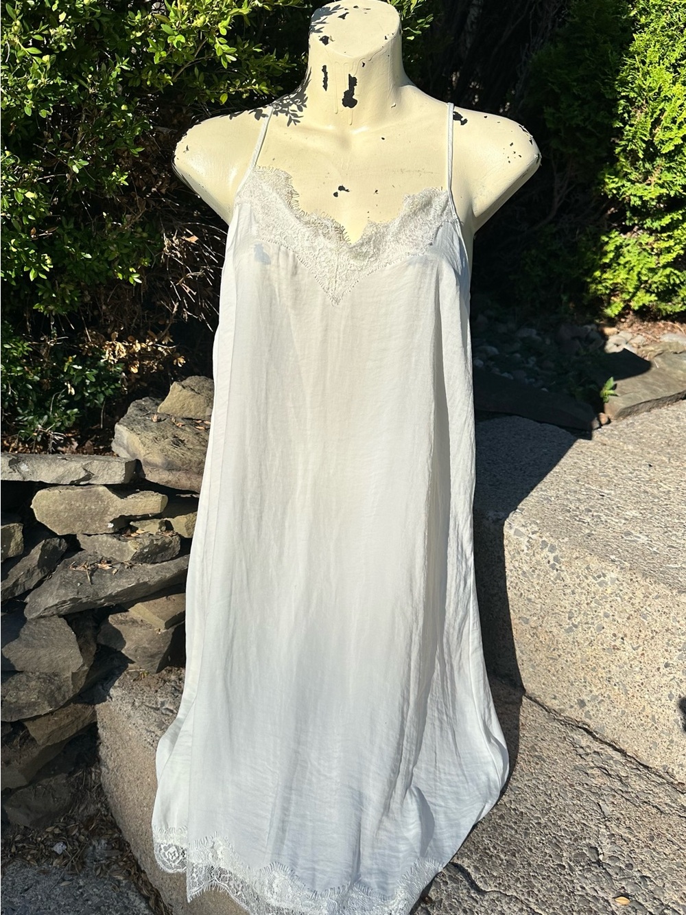 Aerie White Satin Slip